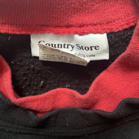 Country Store Womens Black Sweatshirt W/ Embroidered Cardinal & Pinecone Design - Picture 7 of 10